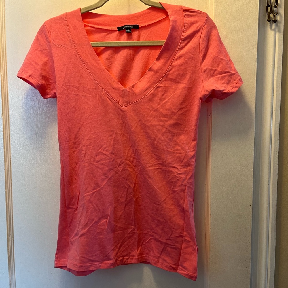 Women's Pink V-Neck Top
